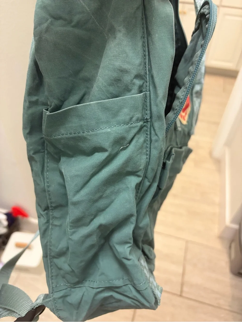 Fjallraven Kånken Backpack - Teal Green with Red Logo
